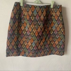 NWT New ModCloth Louche London Art Deco Multicolored embroidered mini skirt